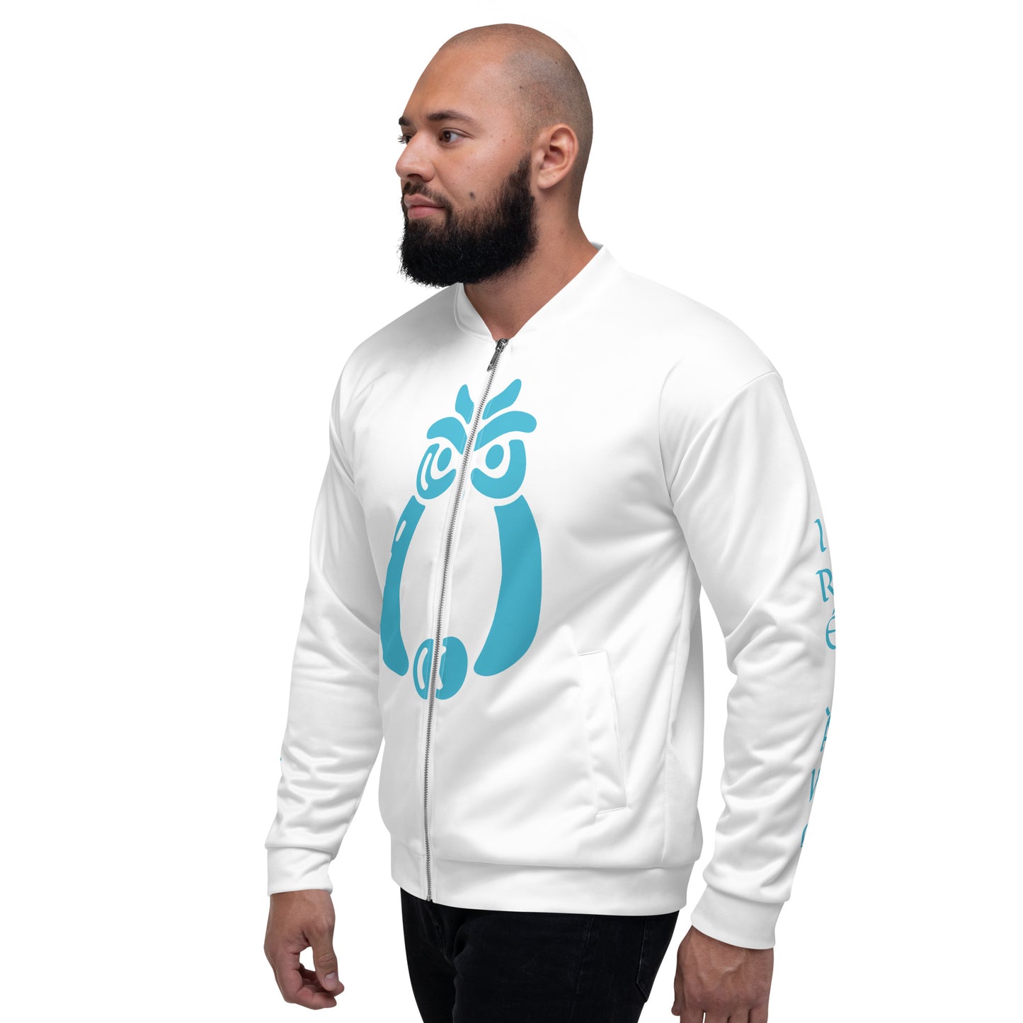 Egbe Ire Awo Signature Sky Blue Unisex Bomber Jacket