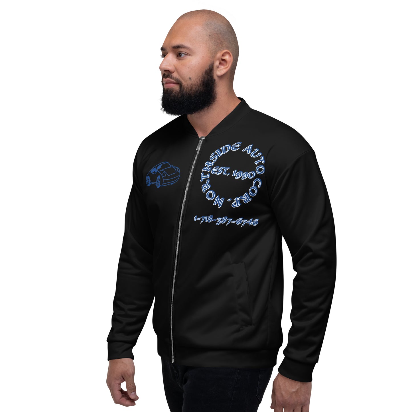 Northside Auto Black/Blue Unisex Bomber Jacket