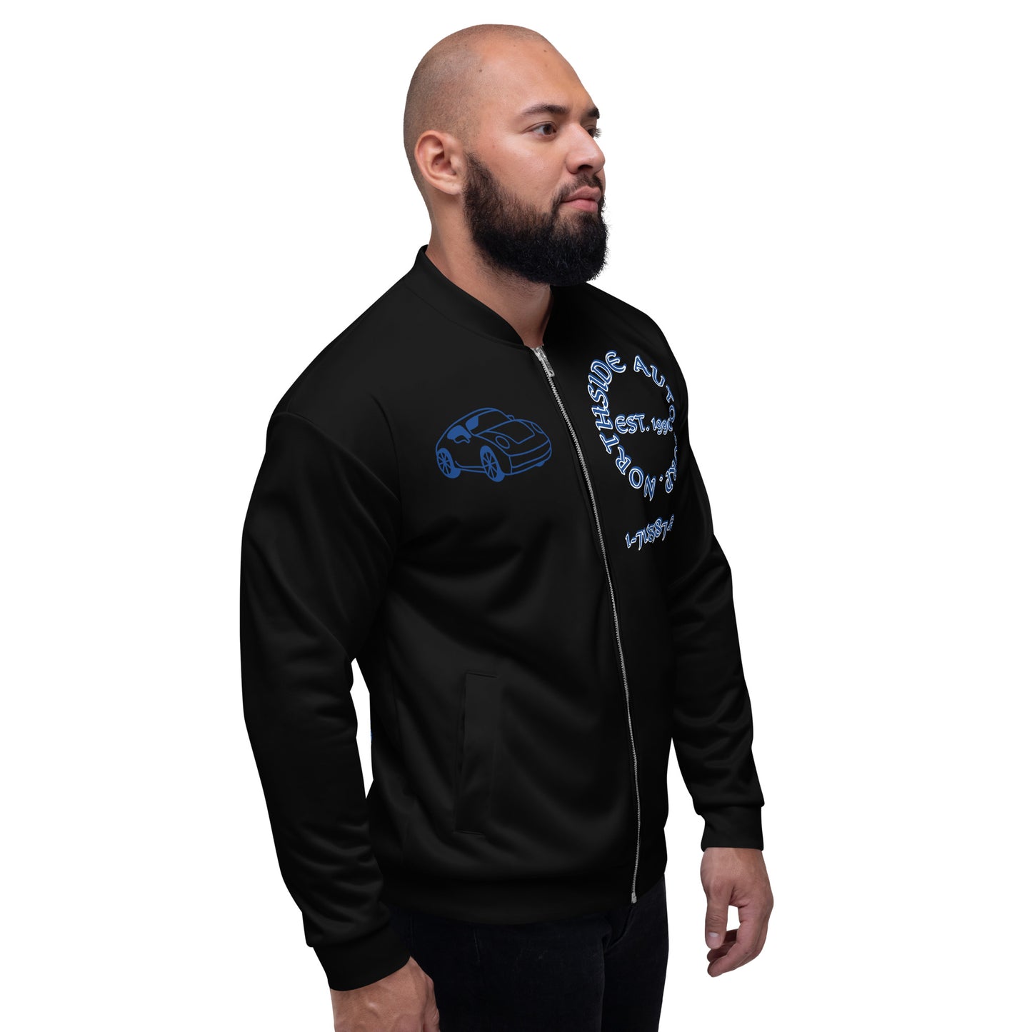 Northside Auto Black/Blue Unisex Bomber Jacket