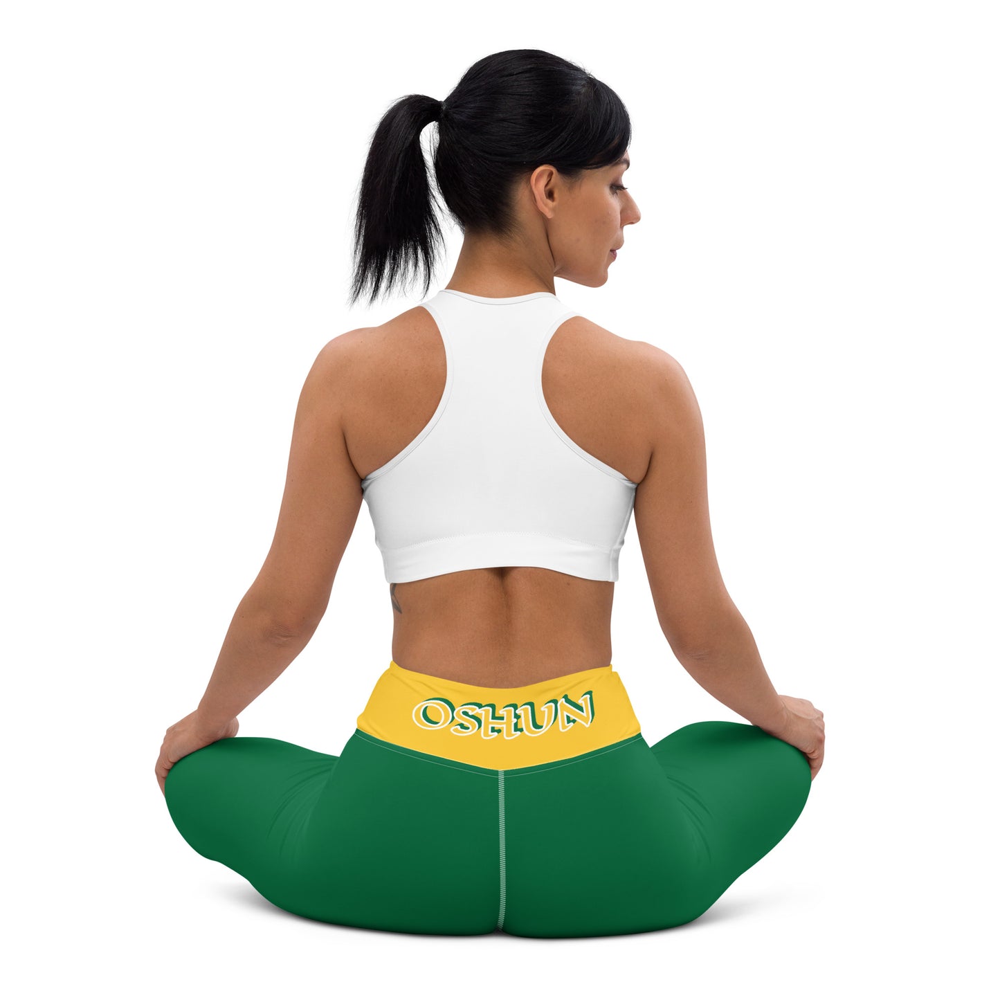 Oshun Lucumi Reverse Green/Yellow Yoga Leggings