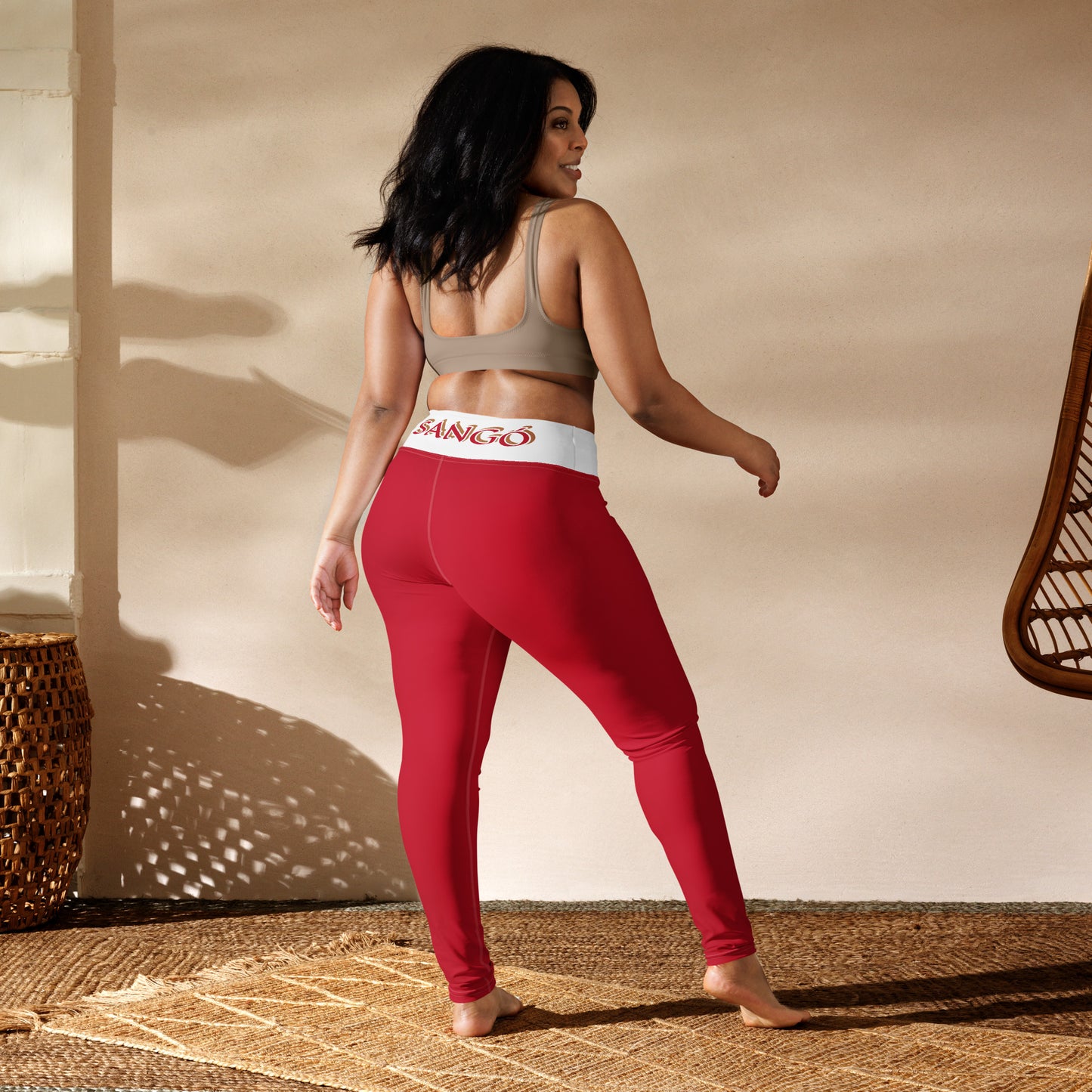 Sango Isese Red/White Yoga Leggings