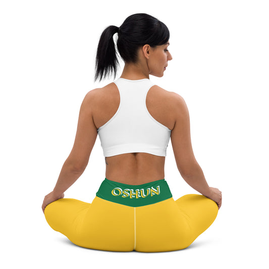 Oshun Lucumi Yellow/Green Yoga Leggings