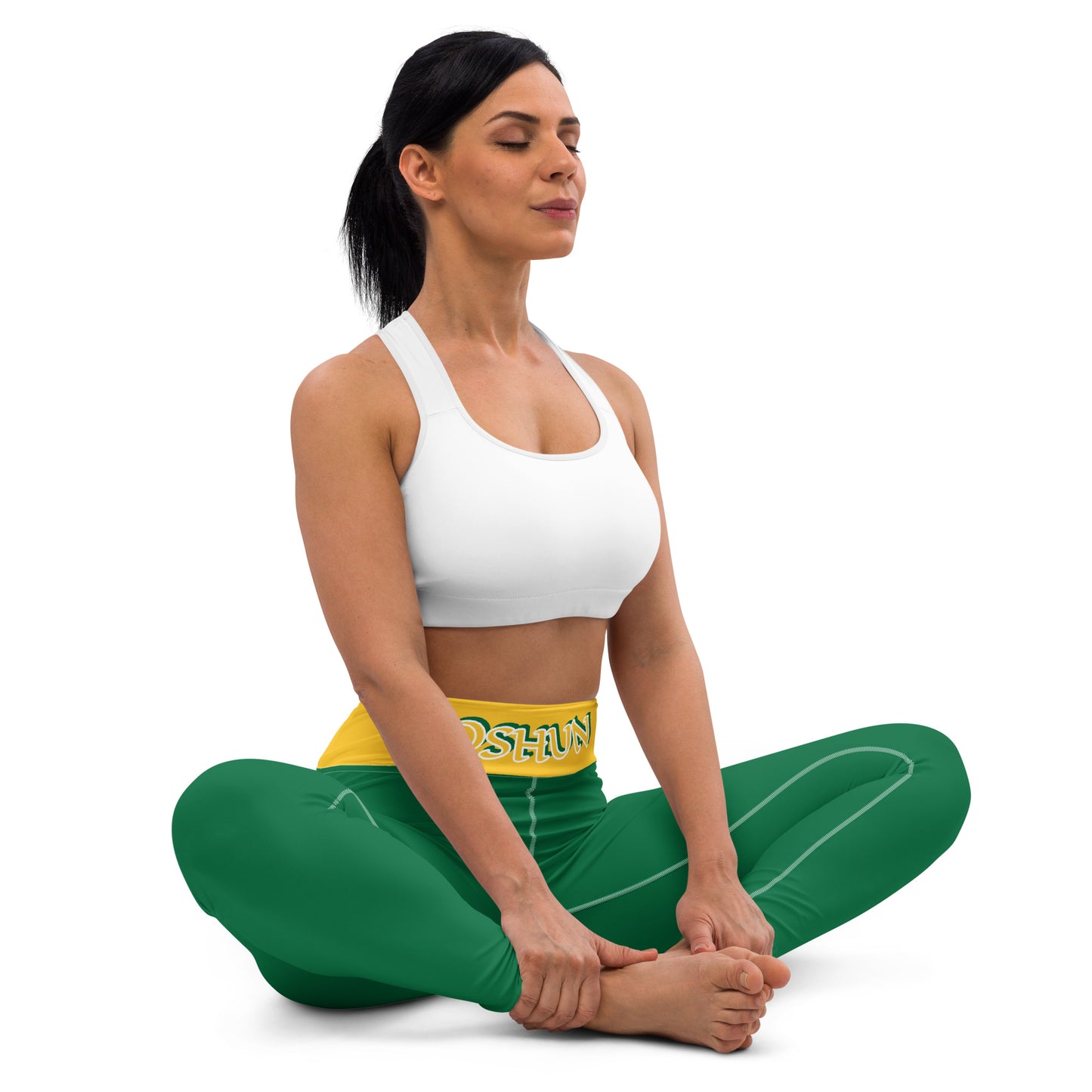 Oshun Lucumi Reverse Green/Yellow Yoga Leggings