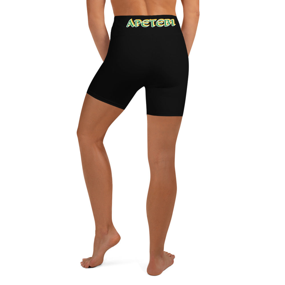 Apetebi Lucumi  Black Yoga Shorts