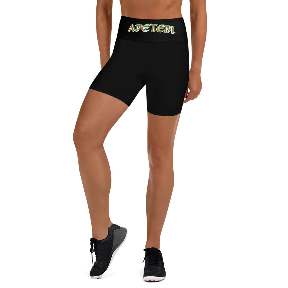 Apetebi Isese Reverse Black Yoga Shorts