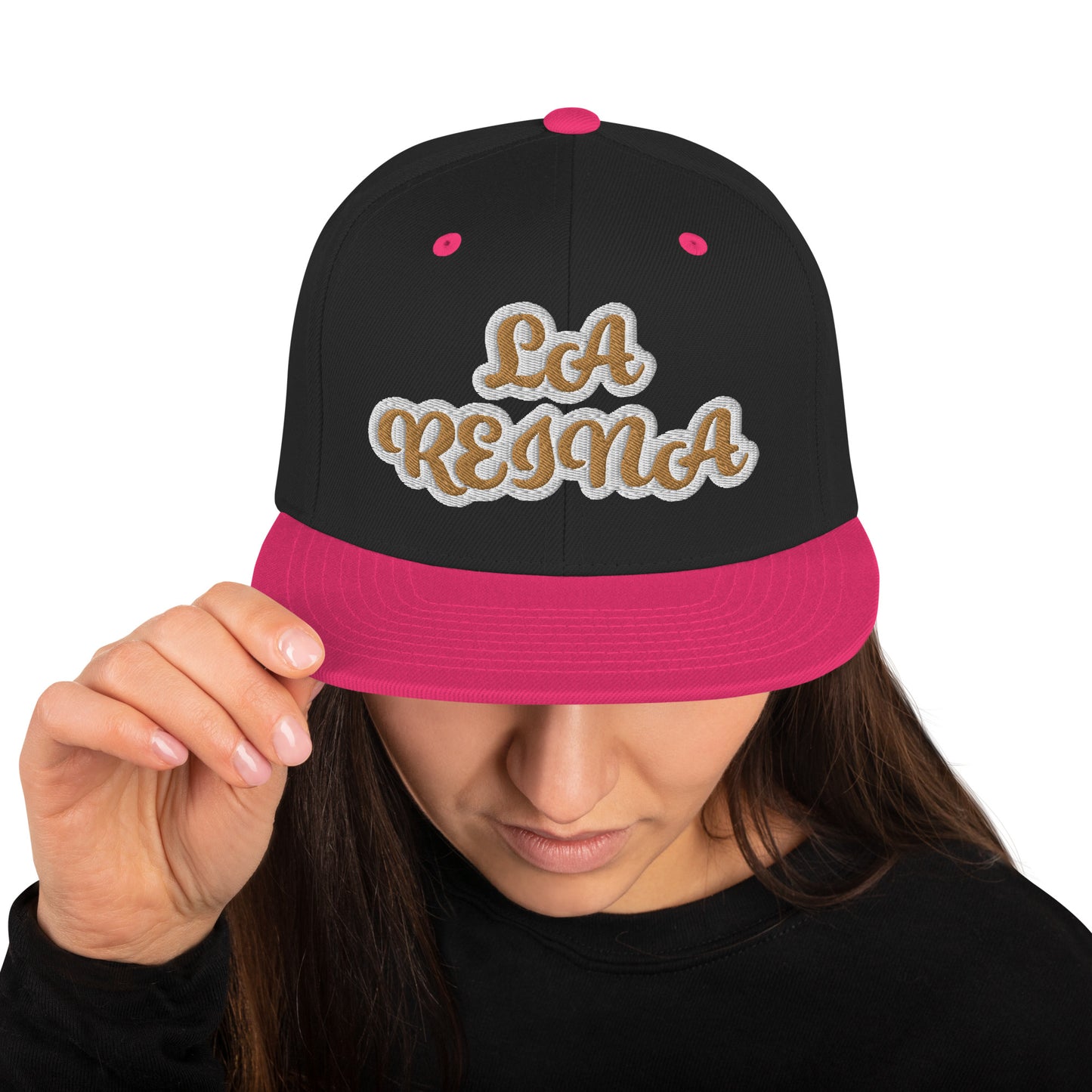 La Reina Reverse Script Snapback hat