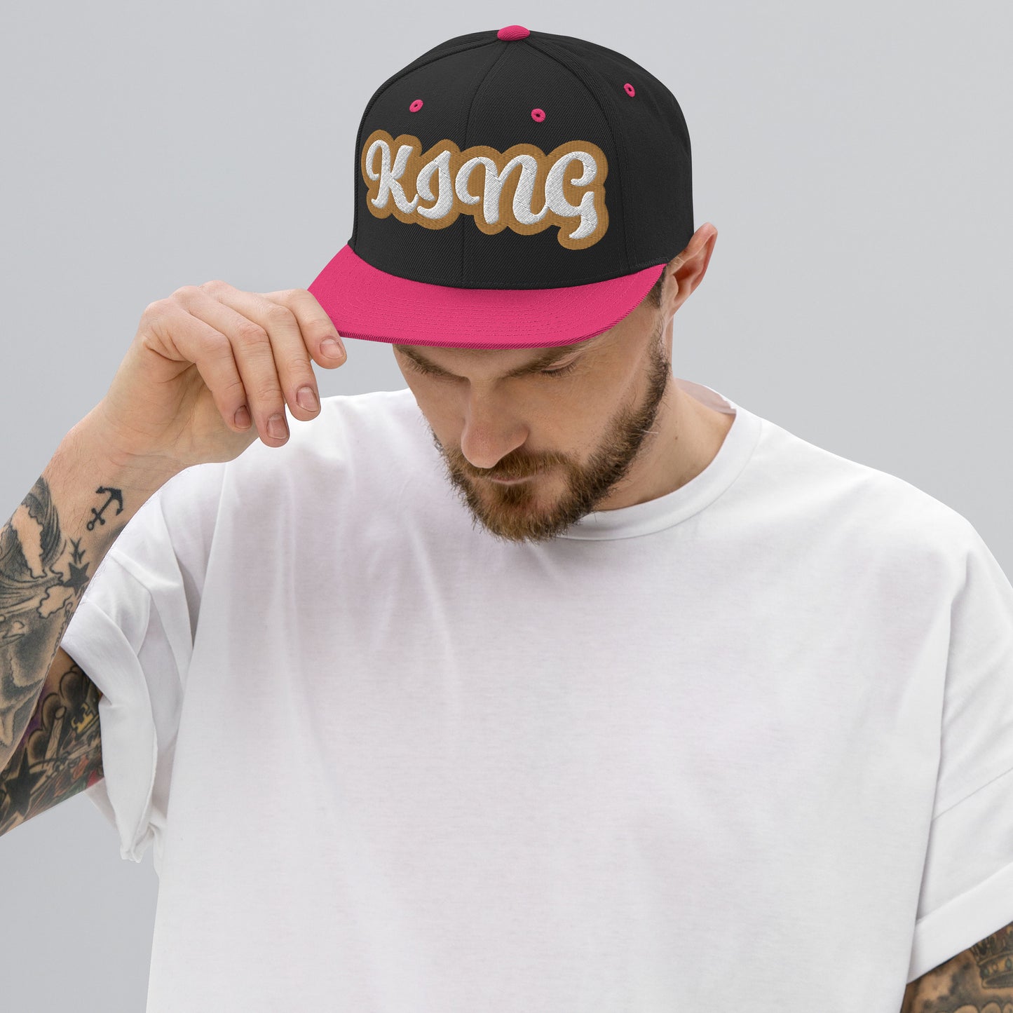 King Script Snapback hat