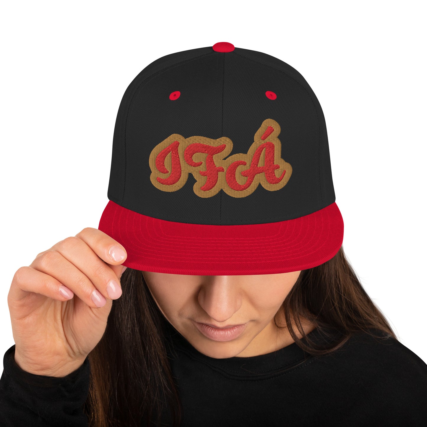 IFÁ Red 7 Script Snapback Hat
