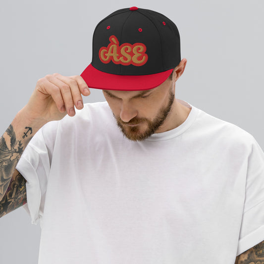 Àse Isese Red Reverse Script Snapback hat