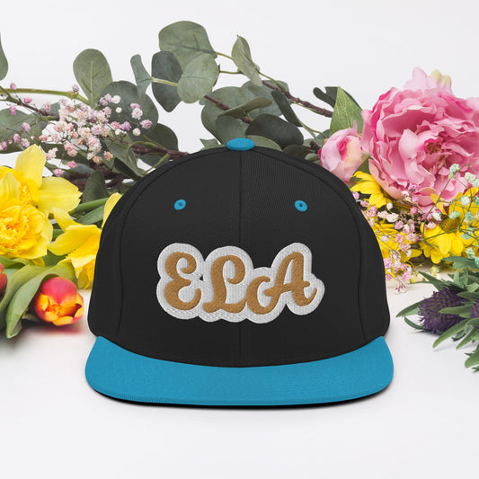 ELA Reverse Script Snapback Hat