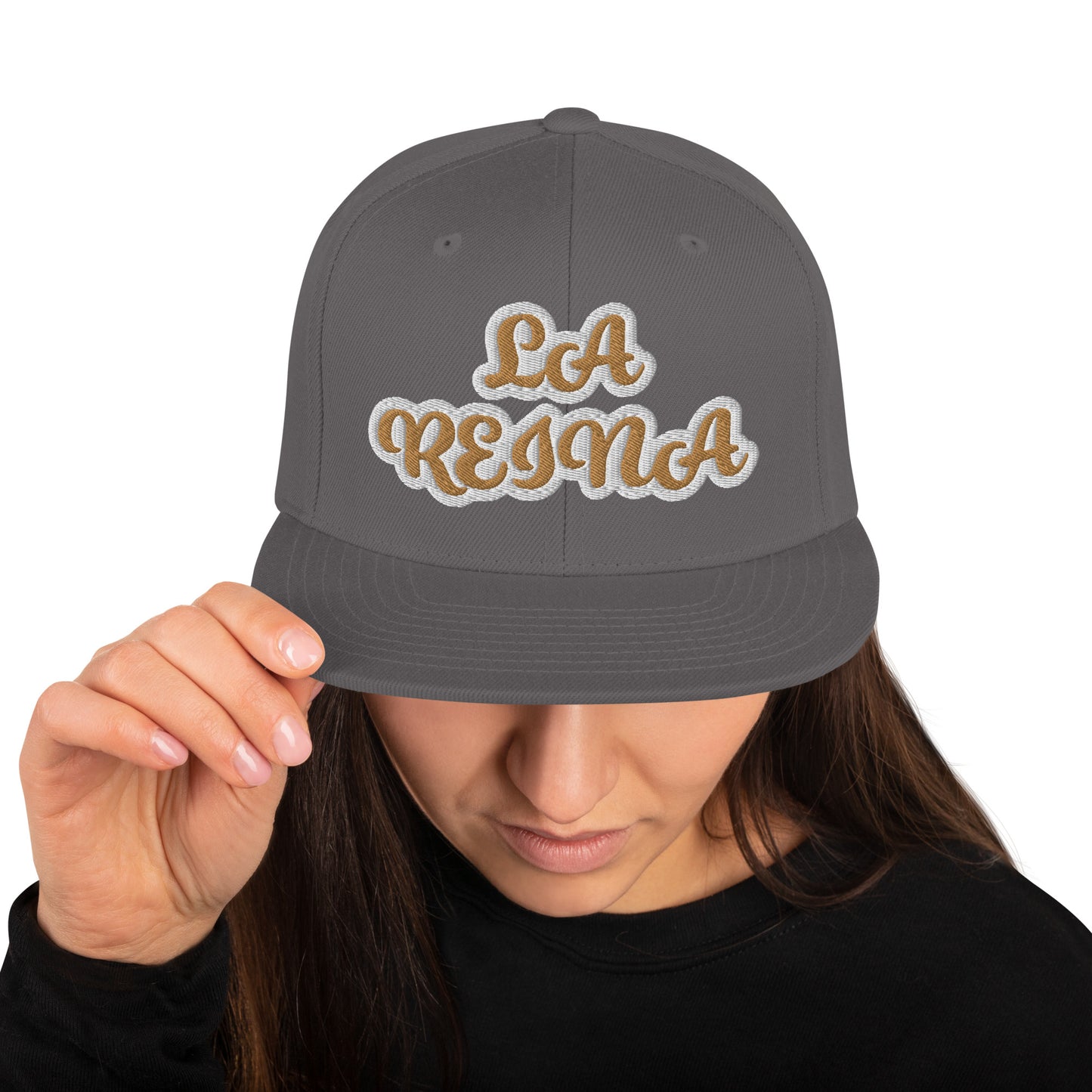 La Reina Reverse Script Snapback hat