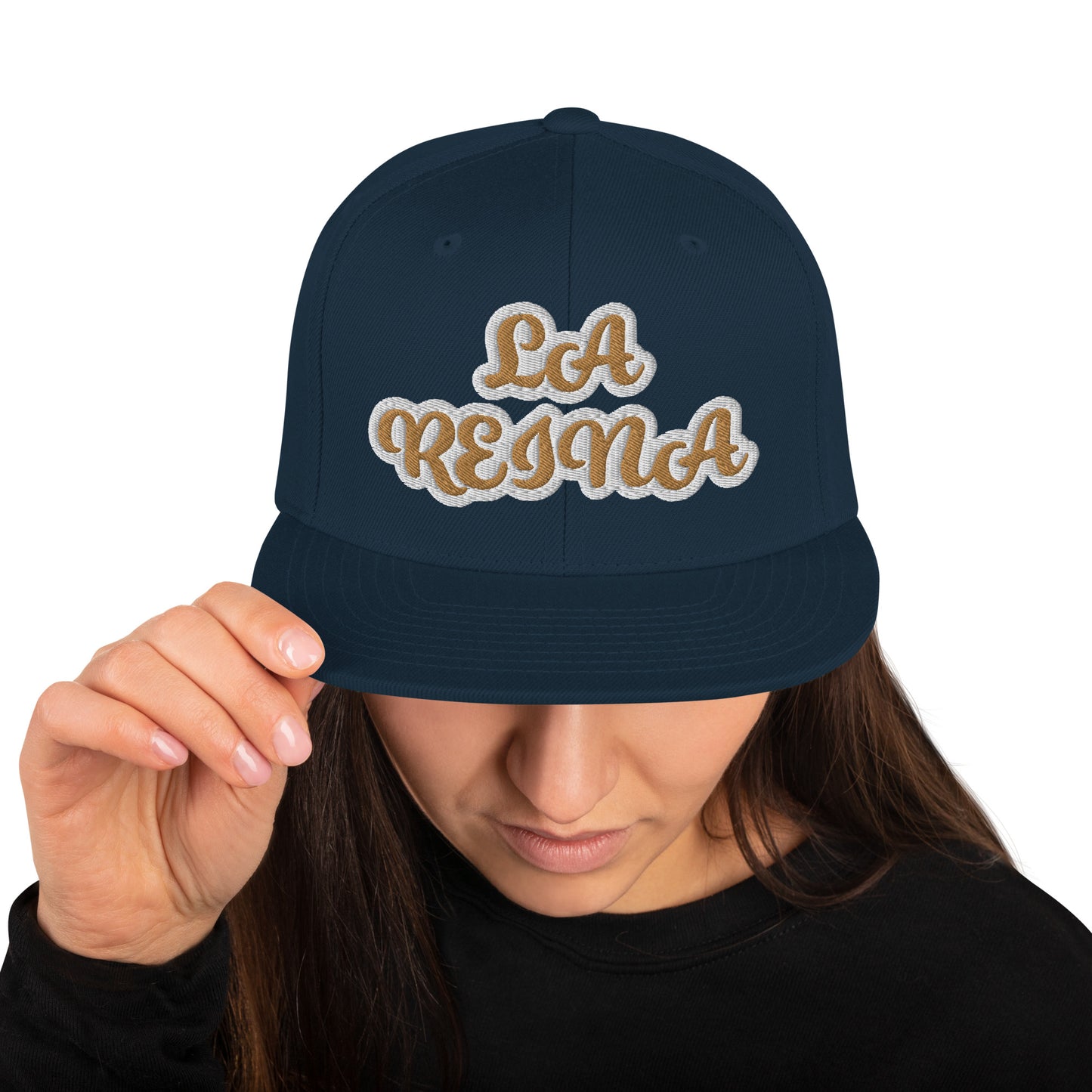 La Reina Reverse Script Snapback hat