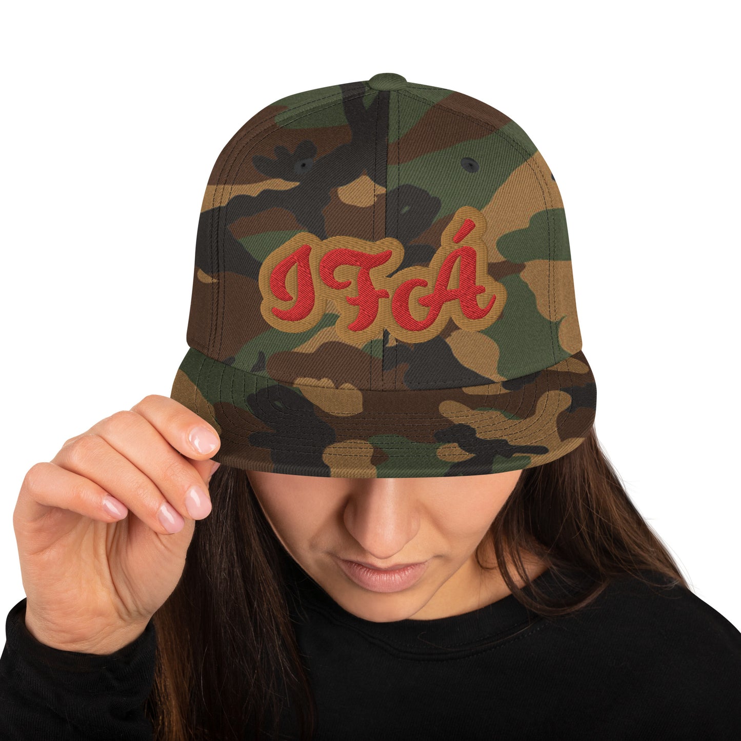 IFÁ Red 7 Script Snapback Hat