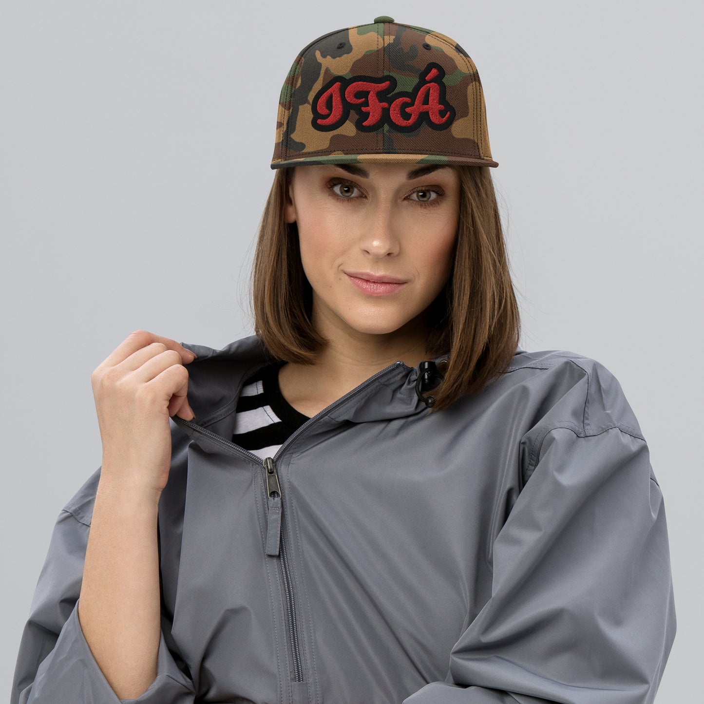 IFÁ Red 3 Script Snapback Hat