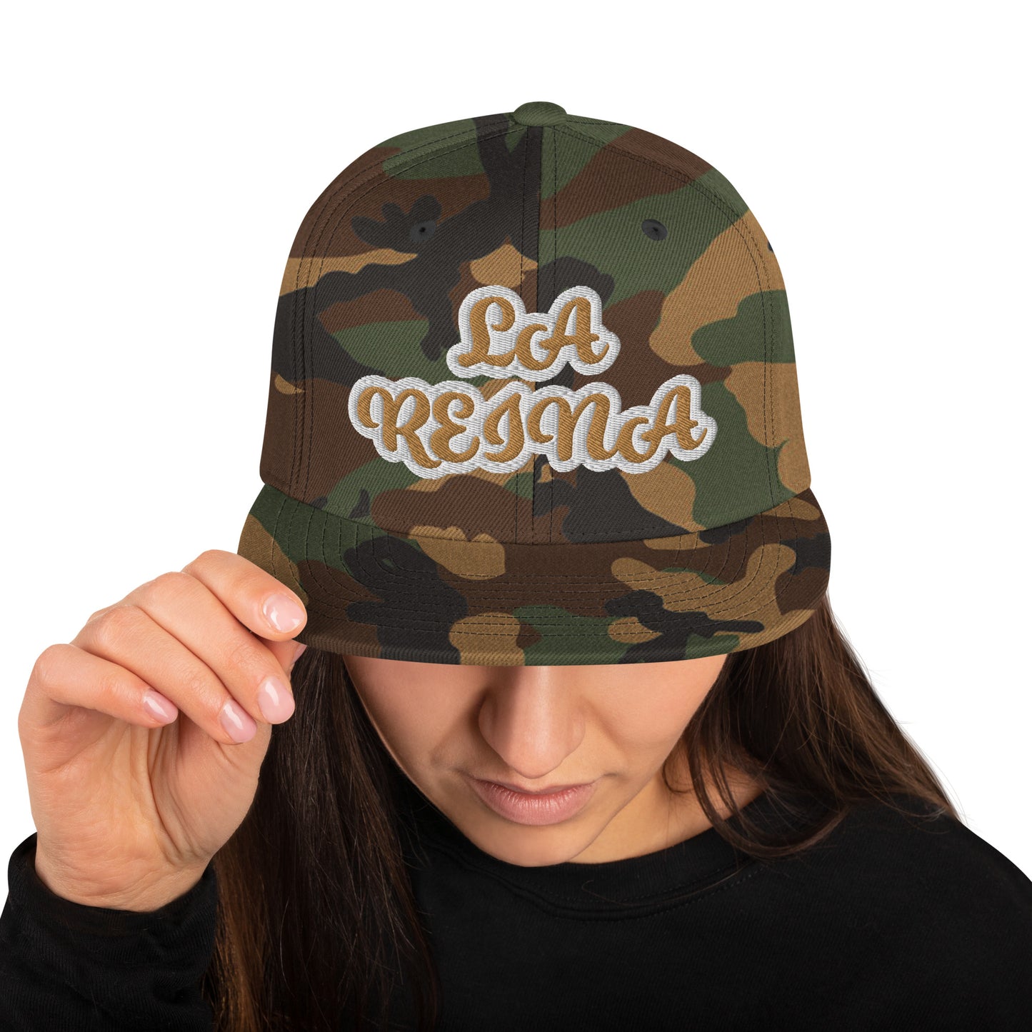 La Reina Reverse Script Snapback hat