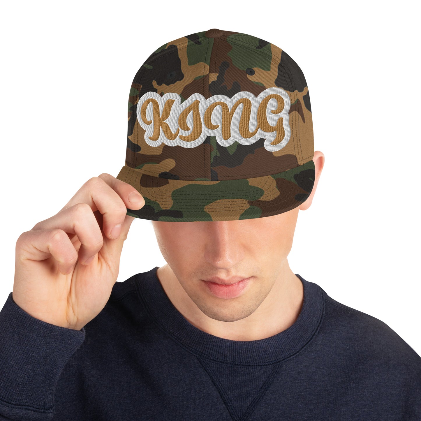 King Reverse Script Snapback hat
