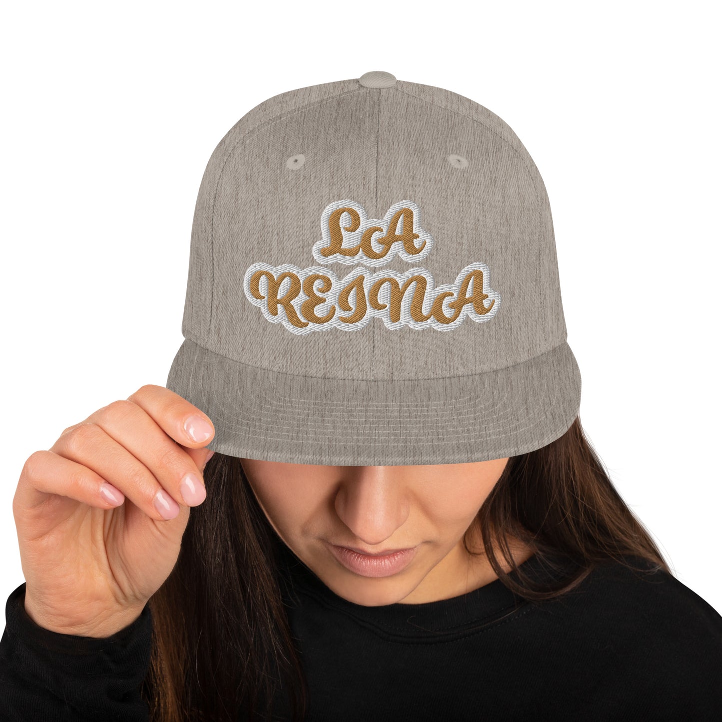 La Reina Reverse Script Snapback hat