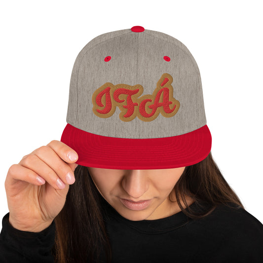IFÁ Red 7 Script Snapback Hat