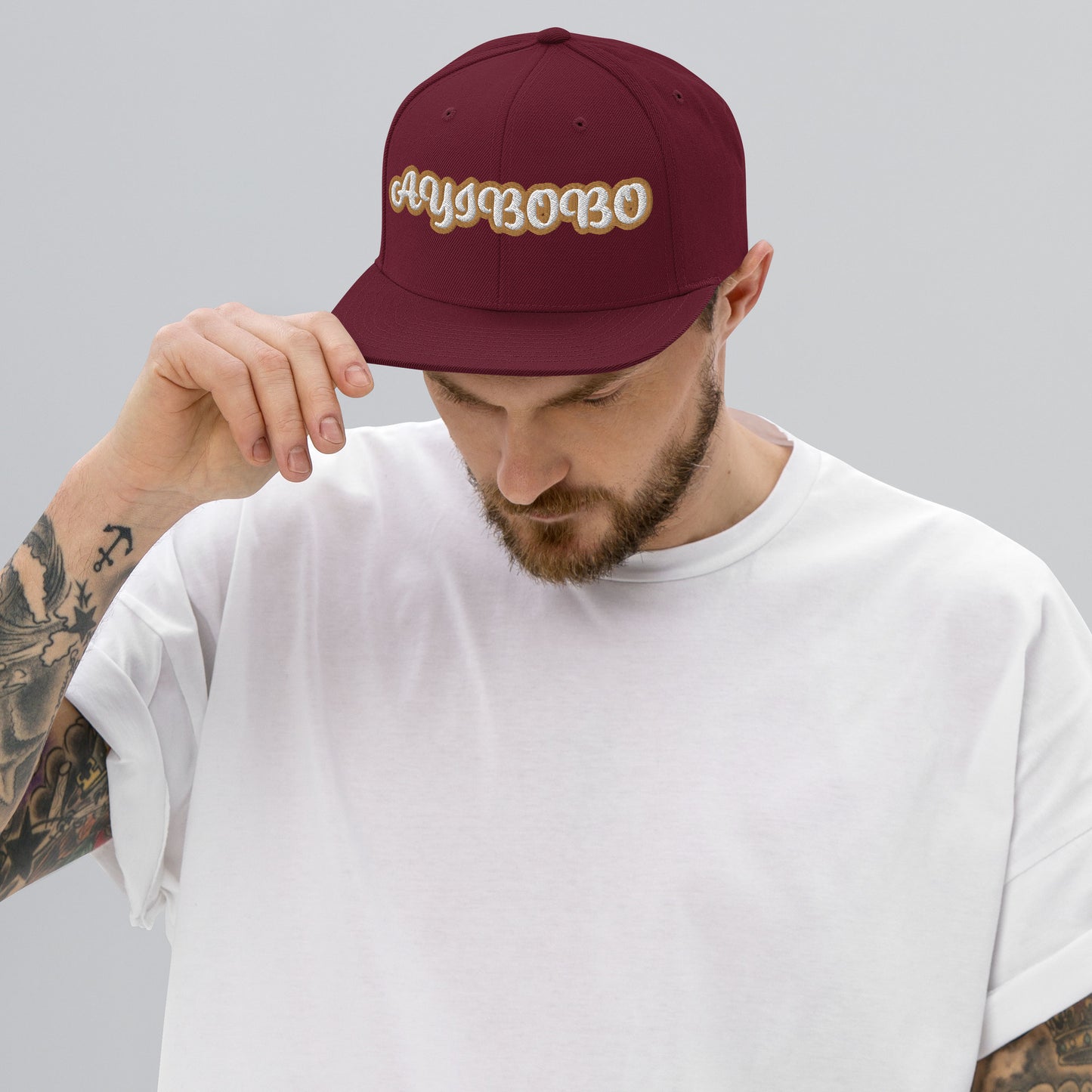 Ayibobo Script Snapback hat