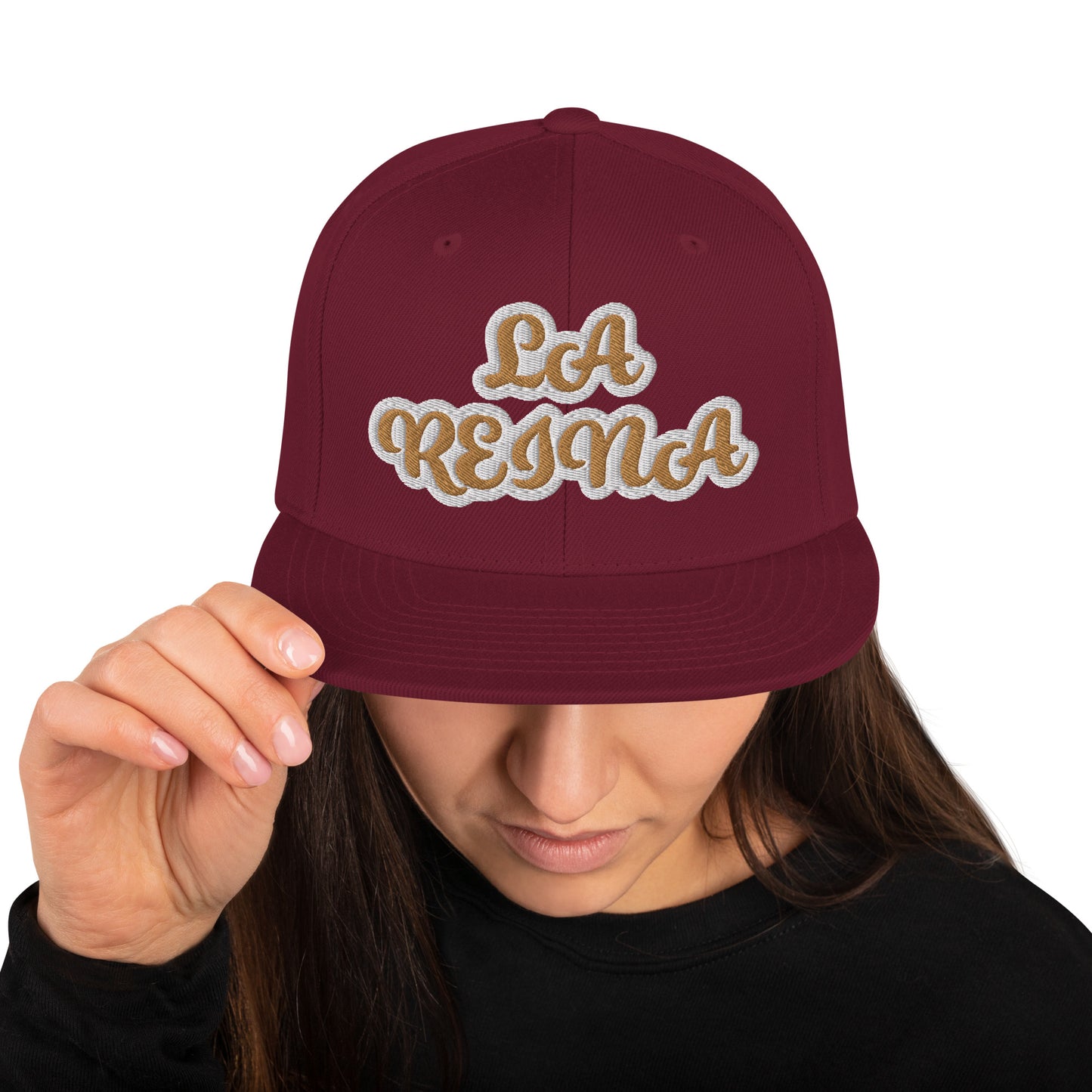 La Reina Reverse Script Snapback hat