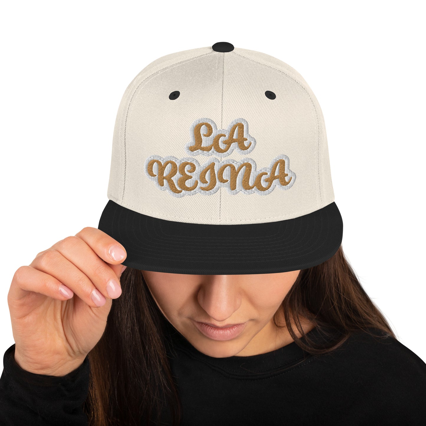 La Reina Reverse Script Snapback hat