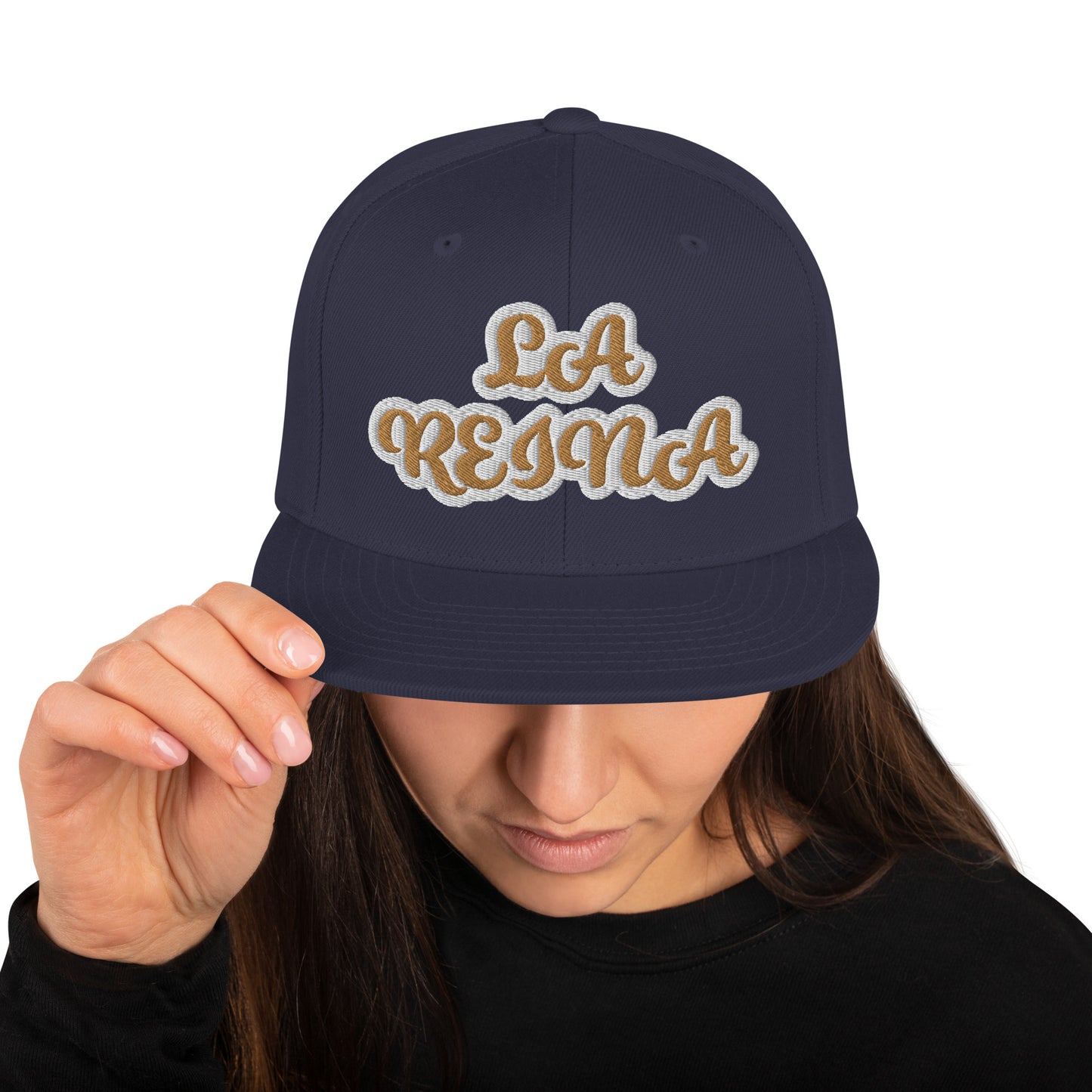 La Reina Reverse Script Snapback hat