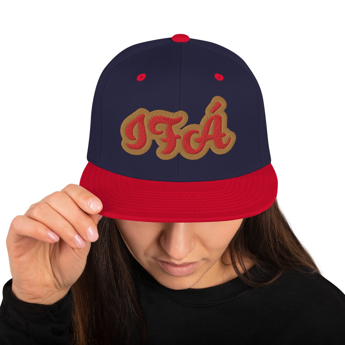 IFÁ Red 7 Script Snapback Hat