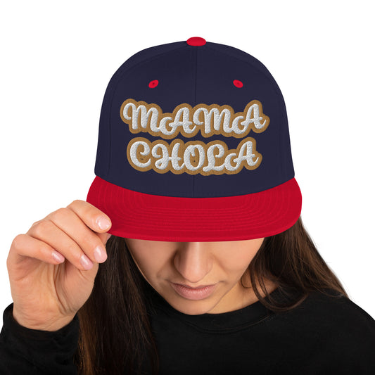 MAMA CHOLA Script Snapback hat