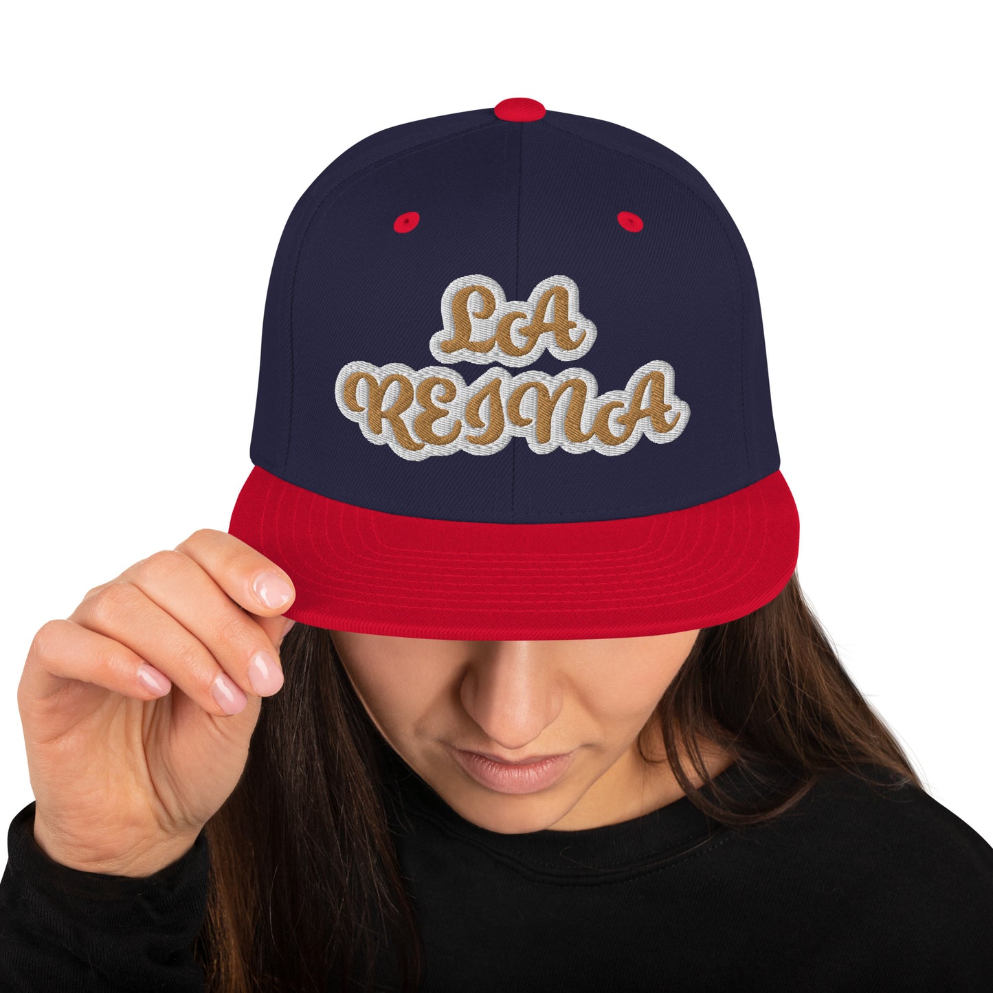 La Reina Reverse Script Snapback hat