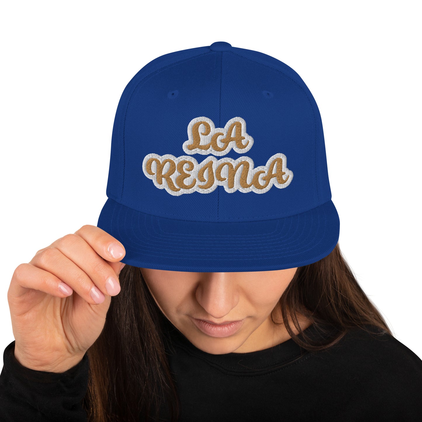 La Reina Reverse Script Snapback hat