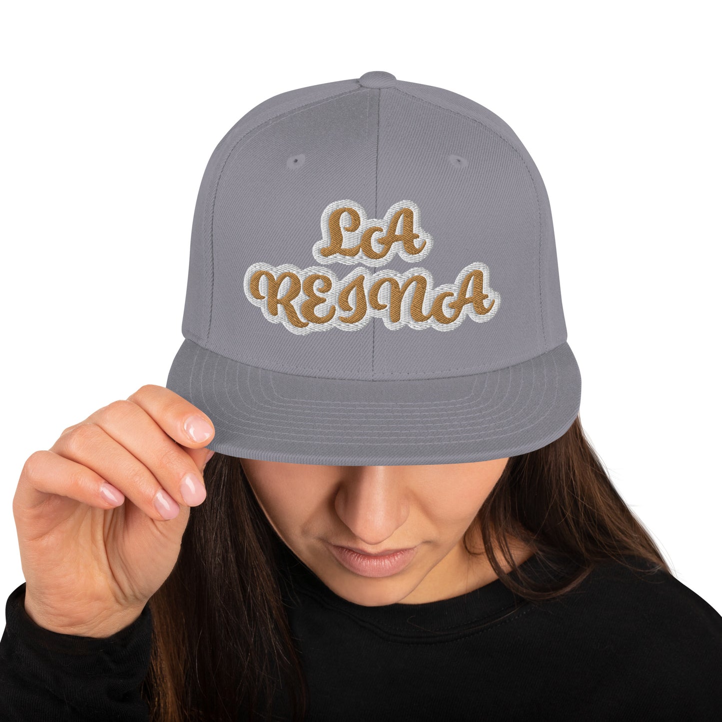 La Reina Reverse Script Snapback hat