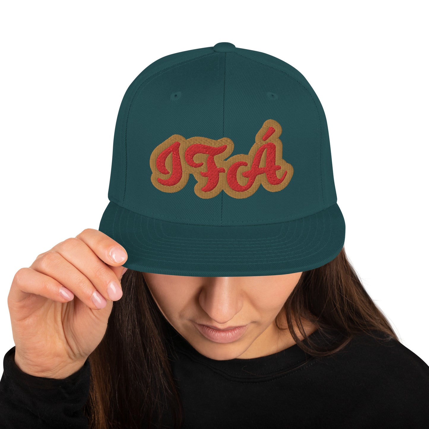 IFÁ Red 7 Script Snapback Hat