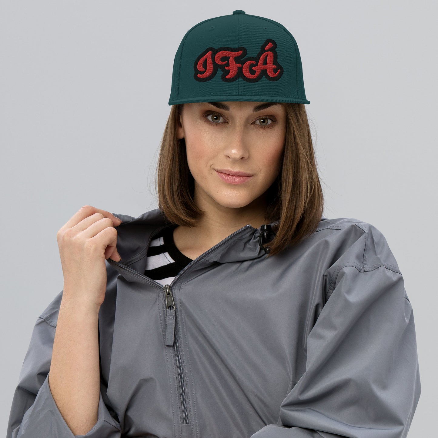 IFÁ Red 3 Script Snapback Hat