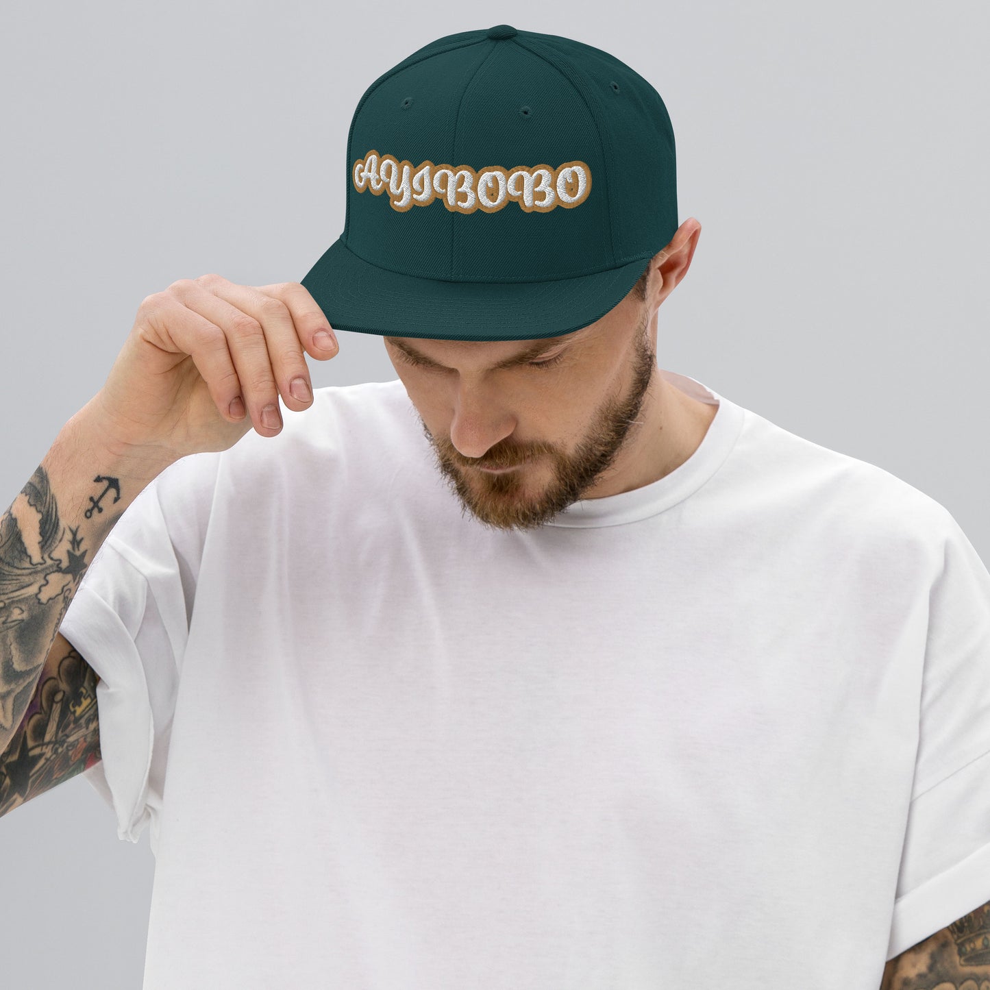 Ayibobo Script Snapback hat
