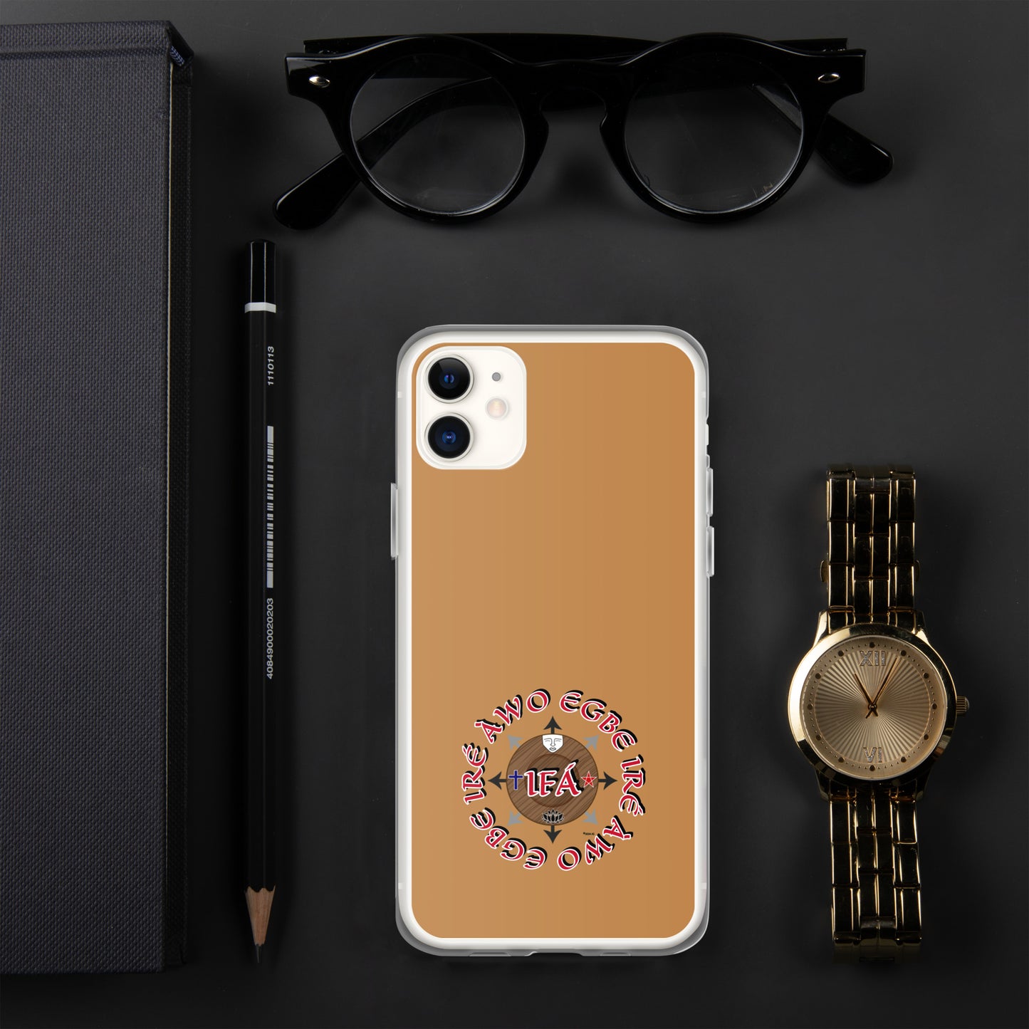 Egbe Ire Awo Signature Logo Gold Clear Case for iPhone®