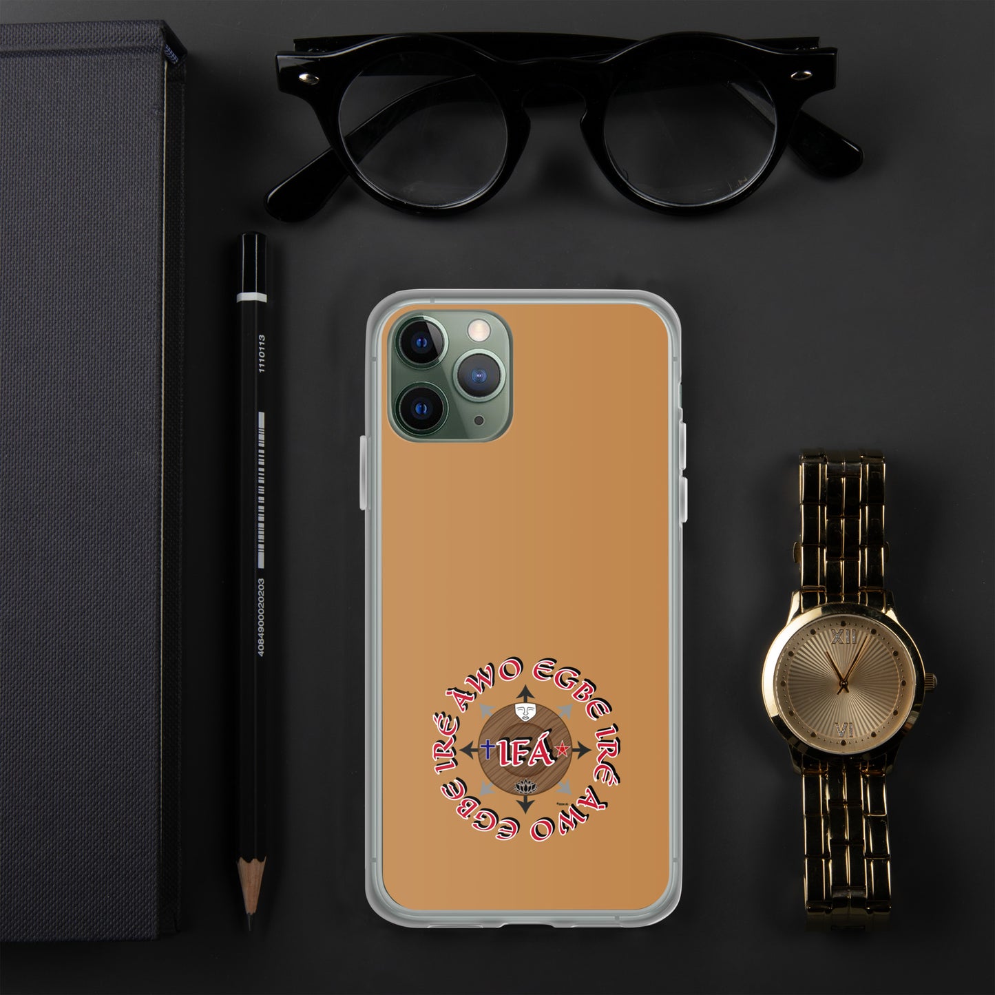 Egbe Ire Awo Signature Logo Gold Clear Case for iPhone®