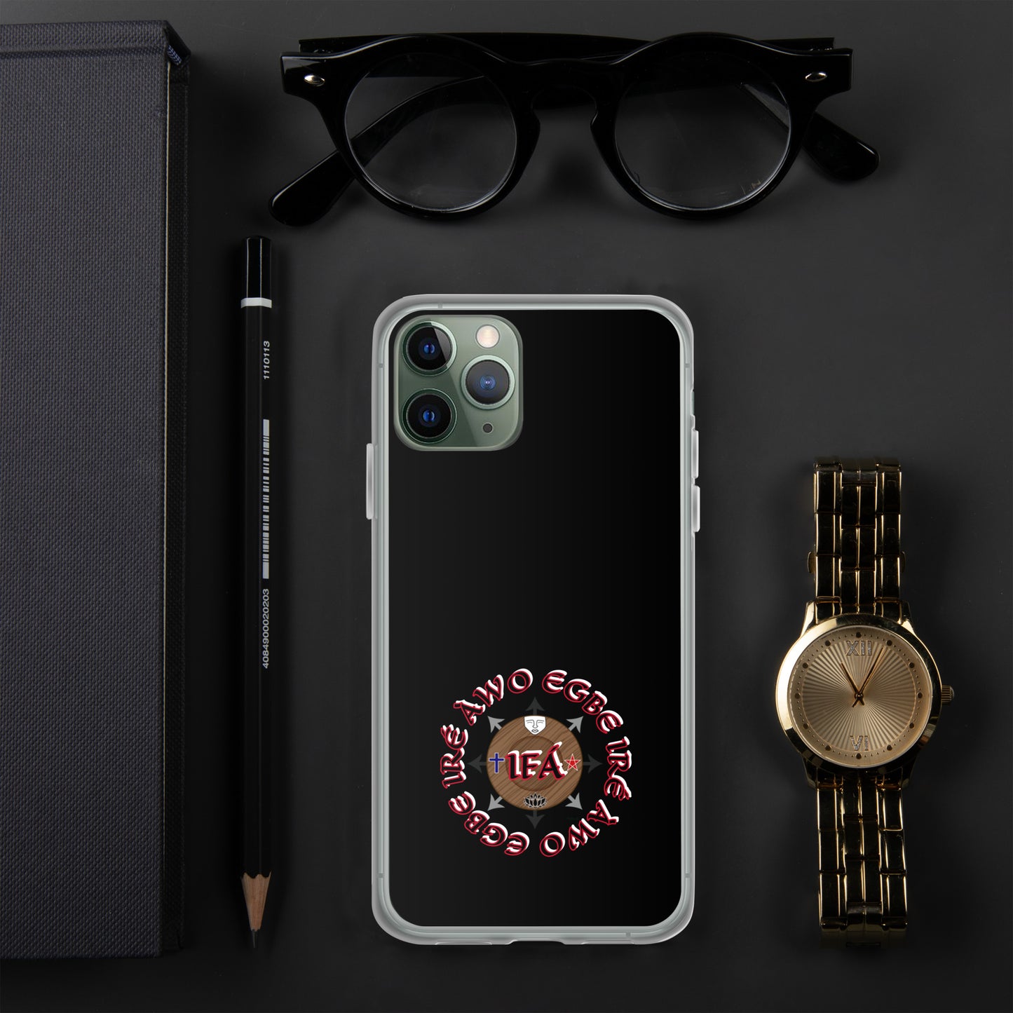 Egbe Ire Awo Signature Logo Black Clear Case for iPhone®