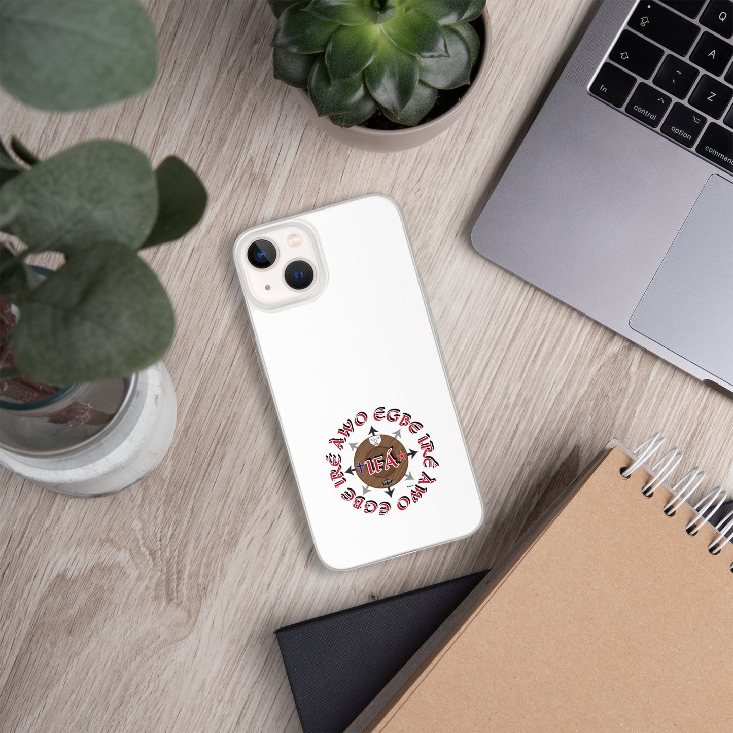 Egbe Ire Awo Signature Logo White Clear Case for iPhone®