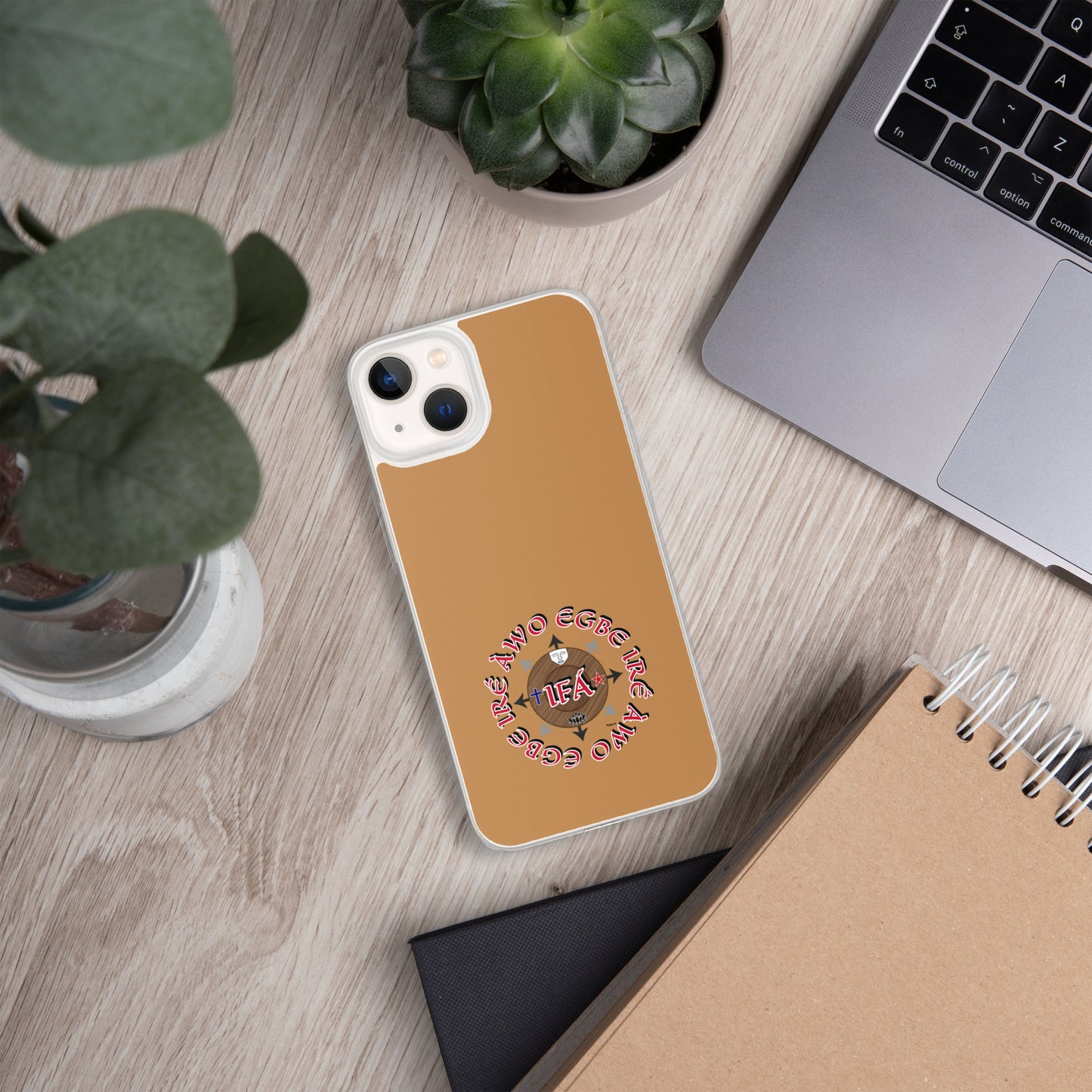 Egbe Ire Awo Signature Logo Gold Clear Case for iPhone®