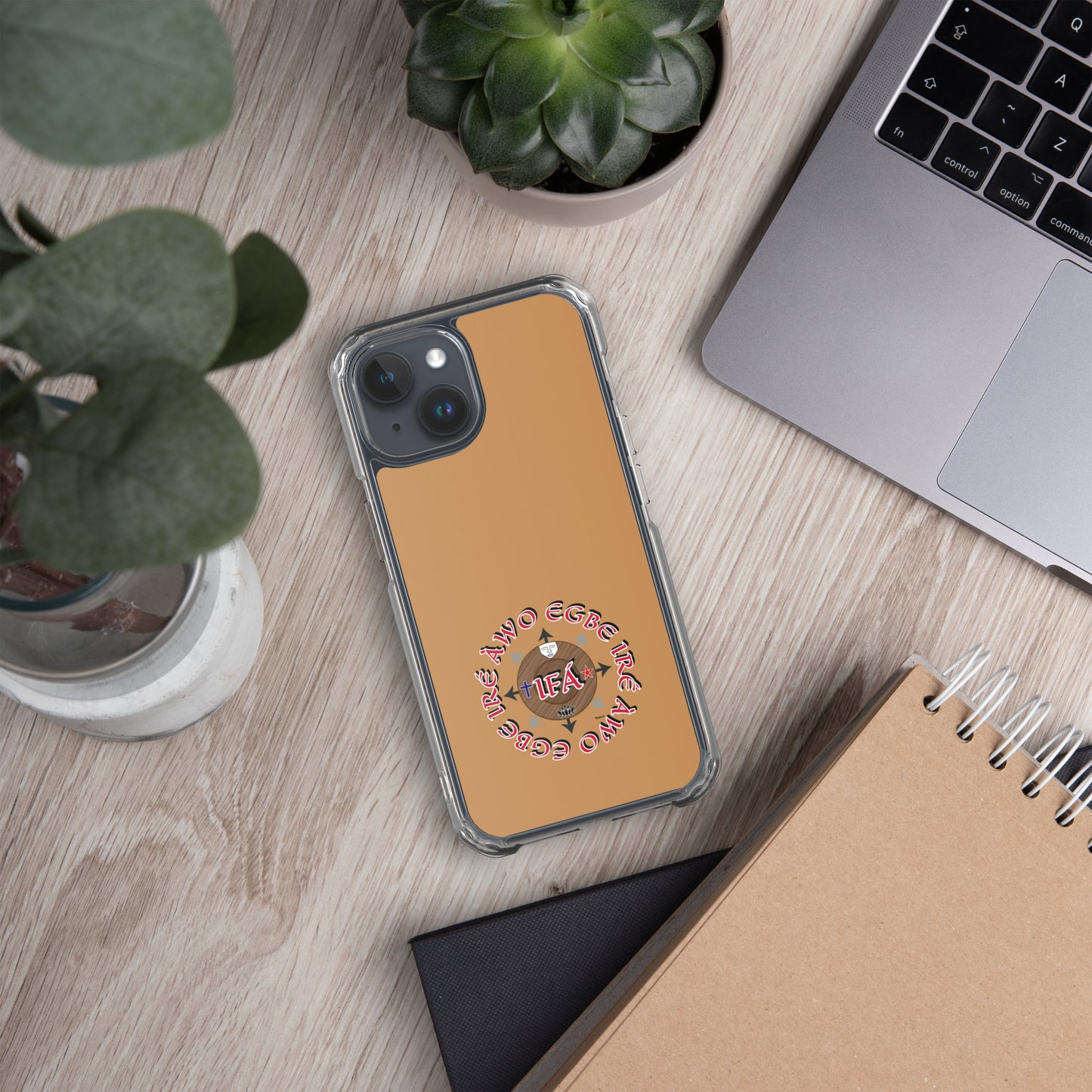 Egbe Ire Awo Signature Logo Gold Clear Case for iPhone®