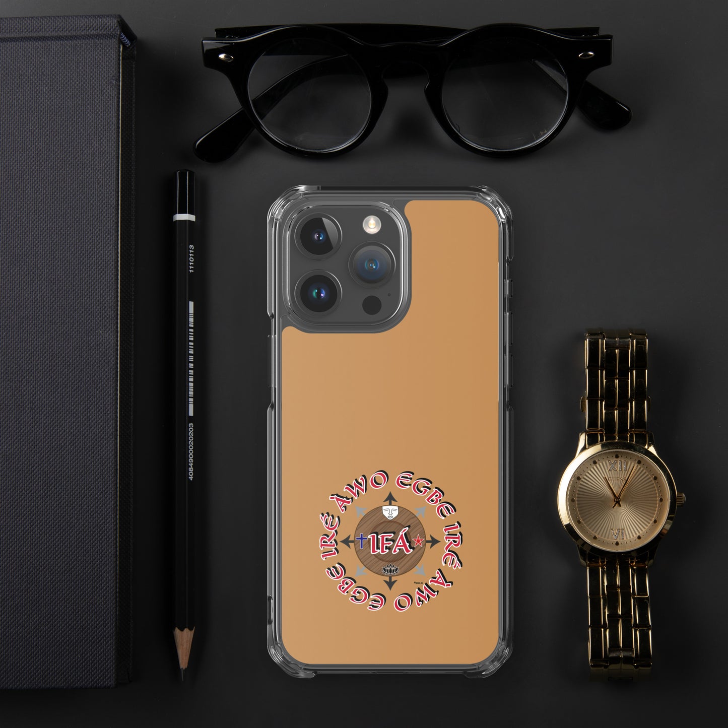 Egbe Ire Awo Signature Logo Gold Clear Case for iPhone®