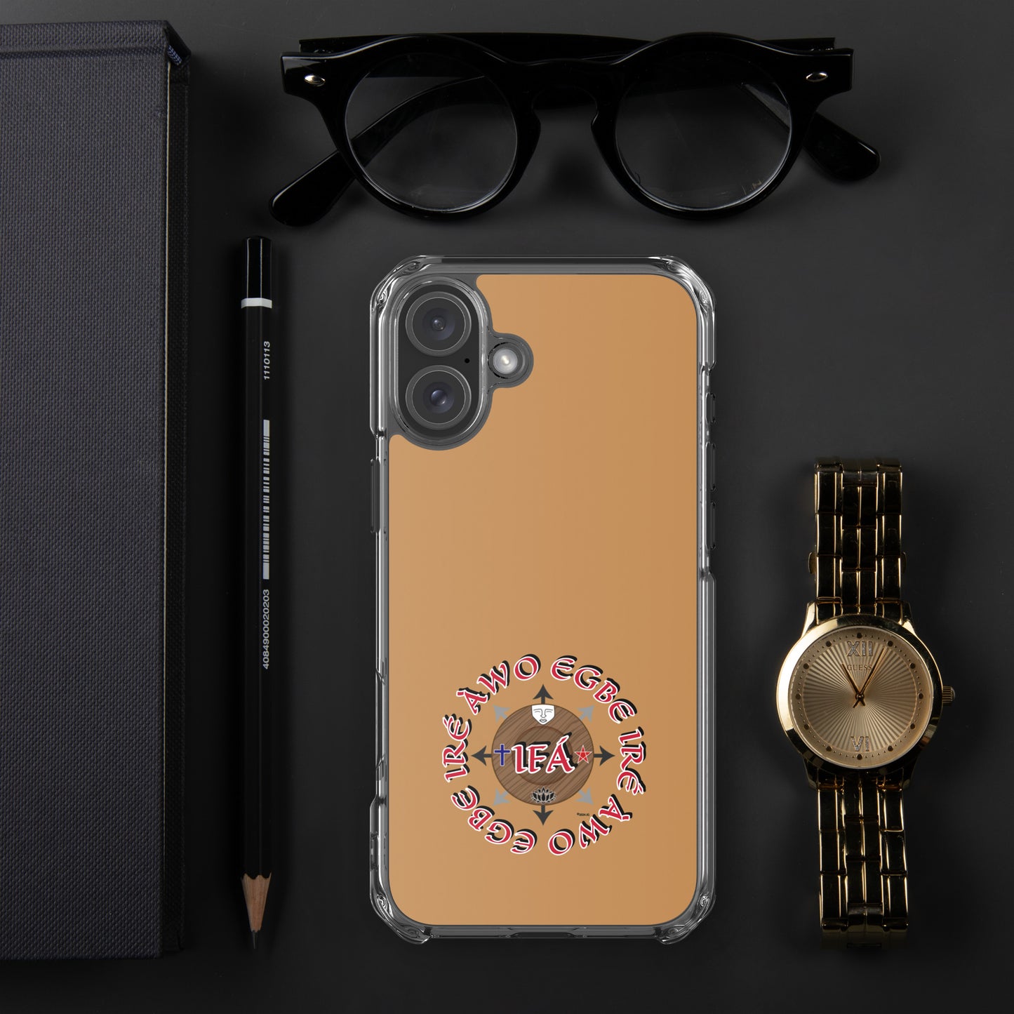 Egbe Ire Awo Signature Logo Gold Clear Case for iPhone®