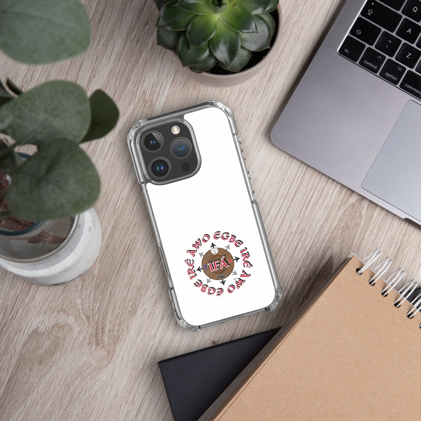 Egbe Ire Awo Signature Logo White Clear Case for iPhone®