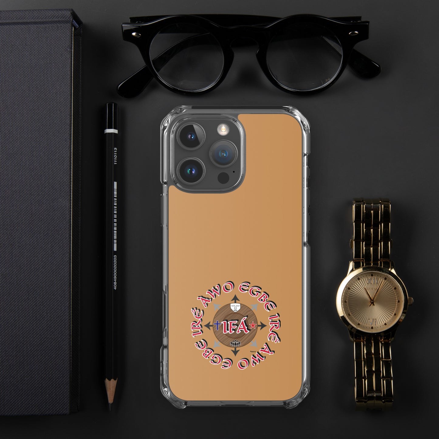 Egbe Ire Awo Signature Logo Gold Clear Case for iPhone®