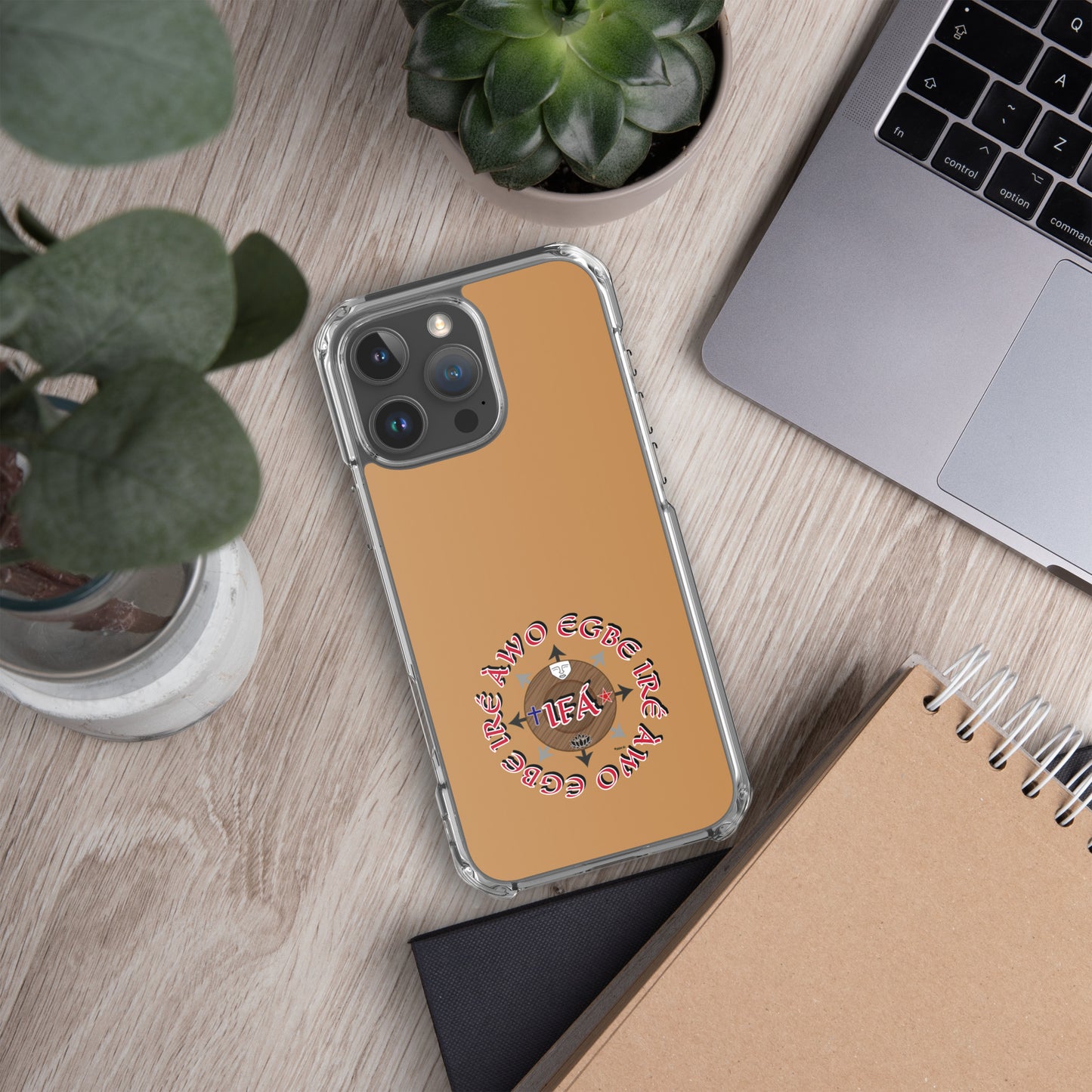 Egbe Ire Awo Signature Logo Gold Clear Case for iPhone®