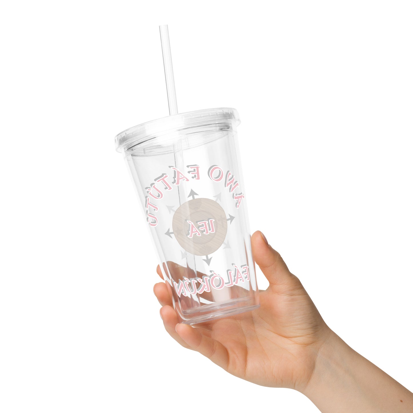 Personalized Egbe IFÁ Signature Logo Clear plastic tumbler