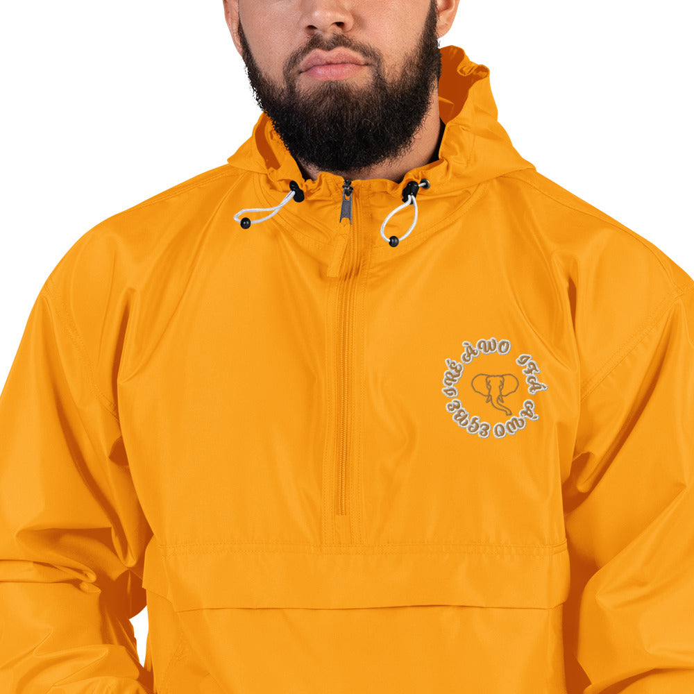 Egbe IRÉ ÀWO IFÁ ÀWO Embroidered Champion Packable Jacket