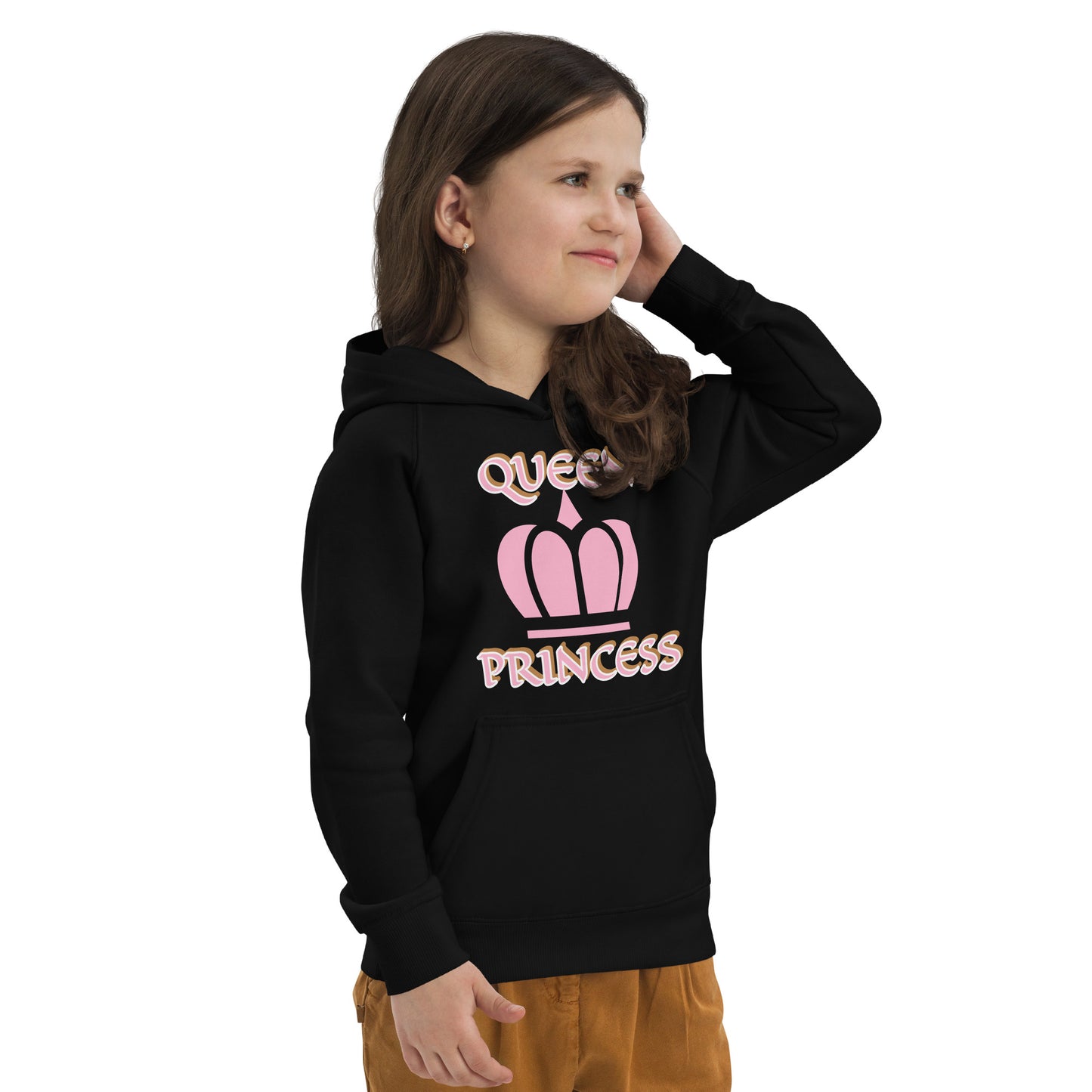 Queen Princess Pink Kids eco hoodie