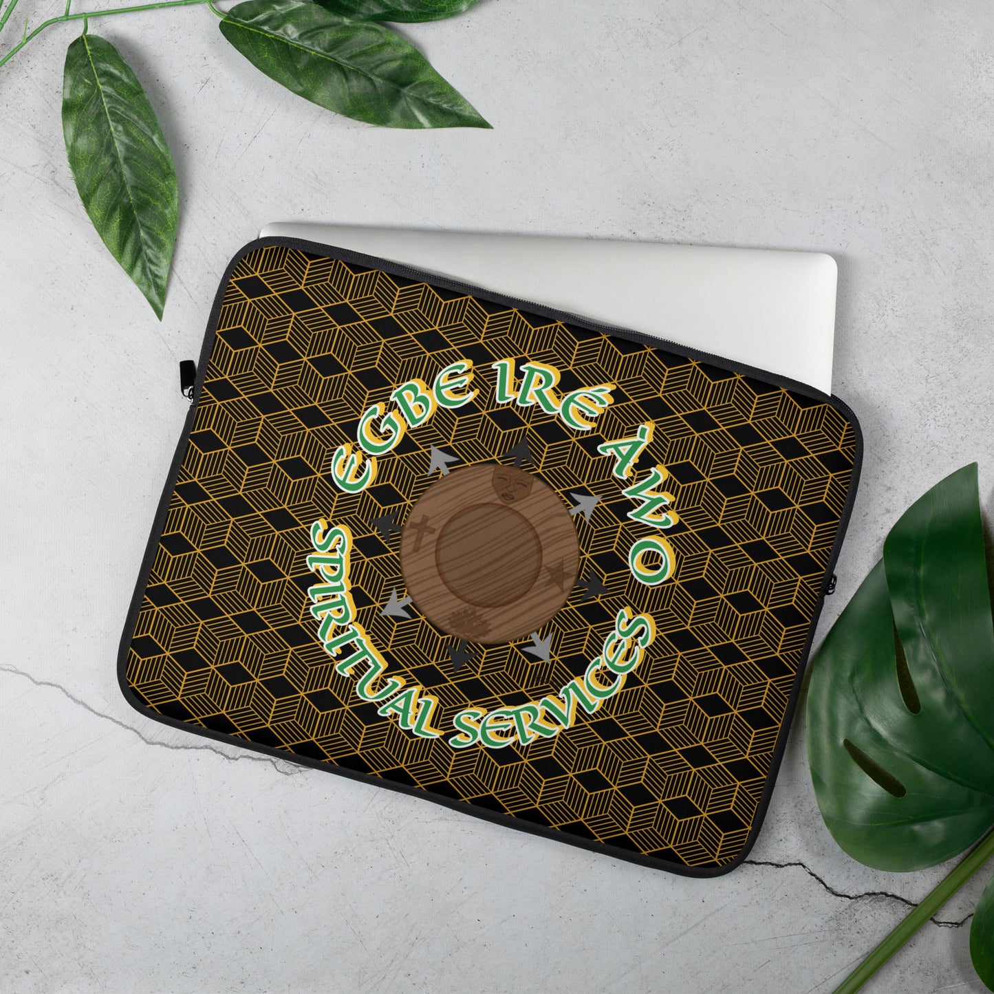 Egbe IRÉ ÀWO Signature Logo Lucumi Laptop/Notes/Ita/Book Sleeve 15