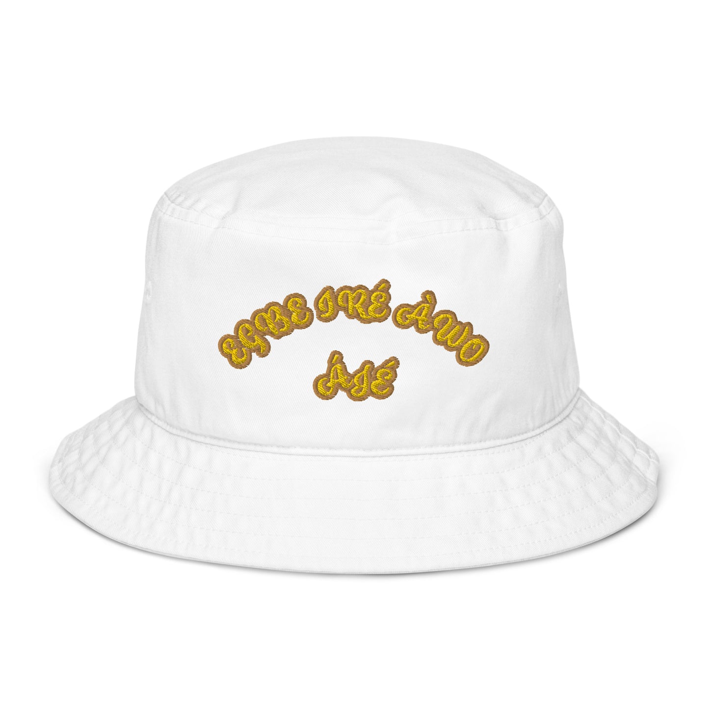 EGBE IRE AWO AJE 12 Organic bucket hat